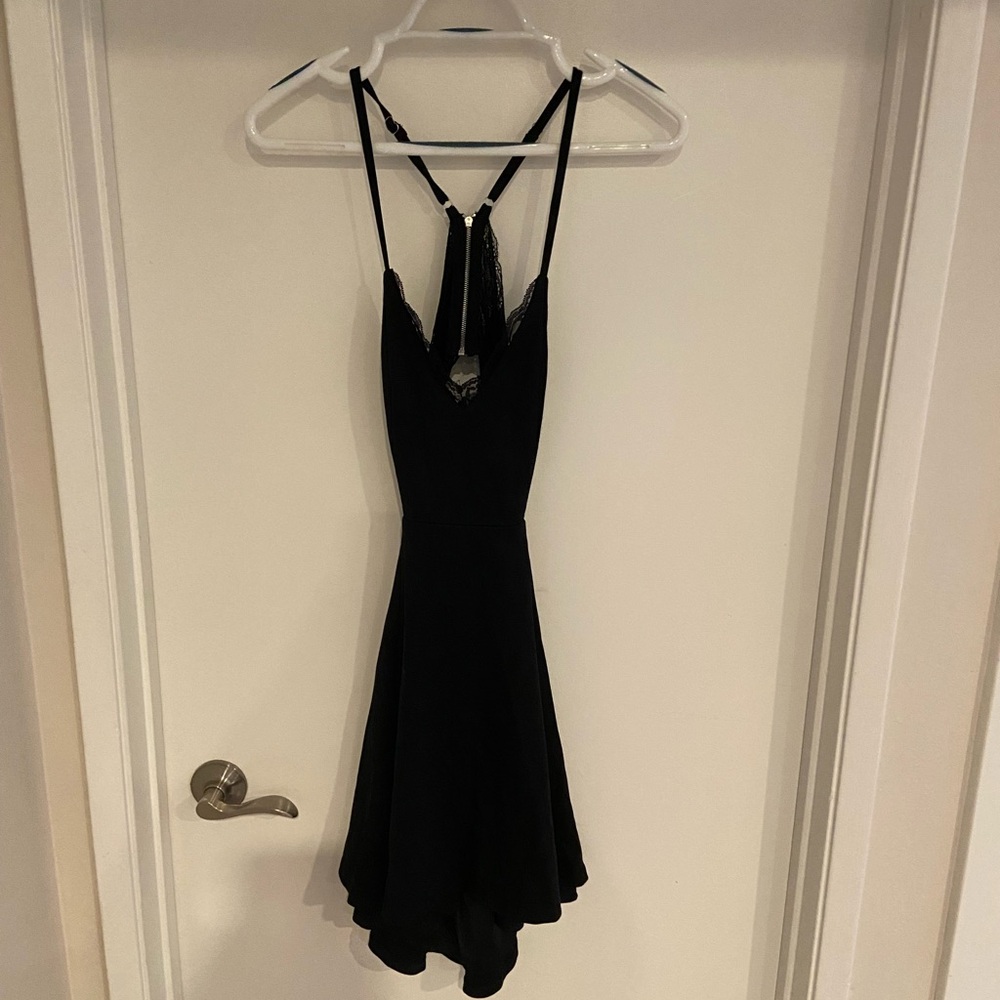 Lush Black Backless Sundress Spaghetti Strap